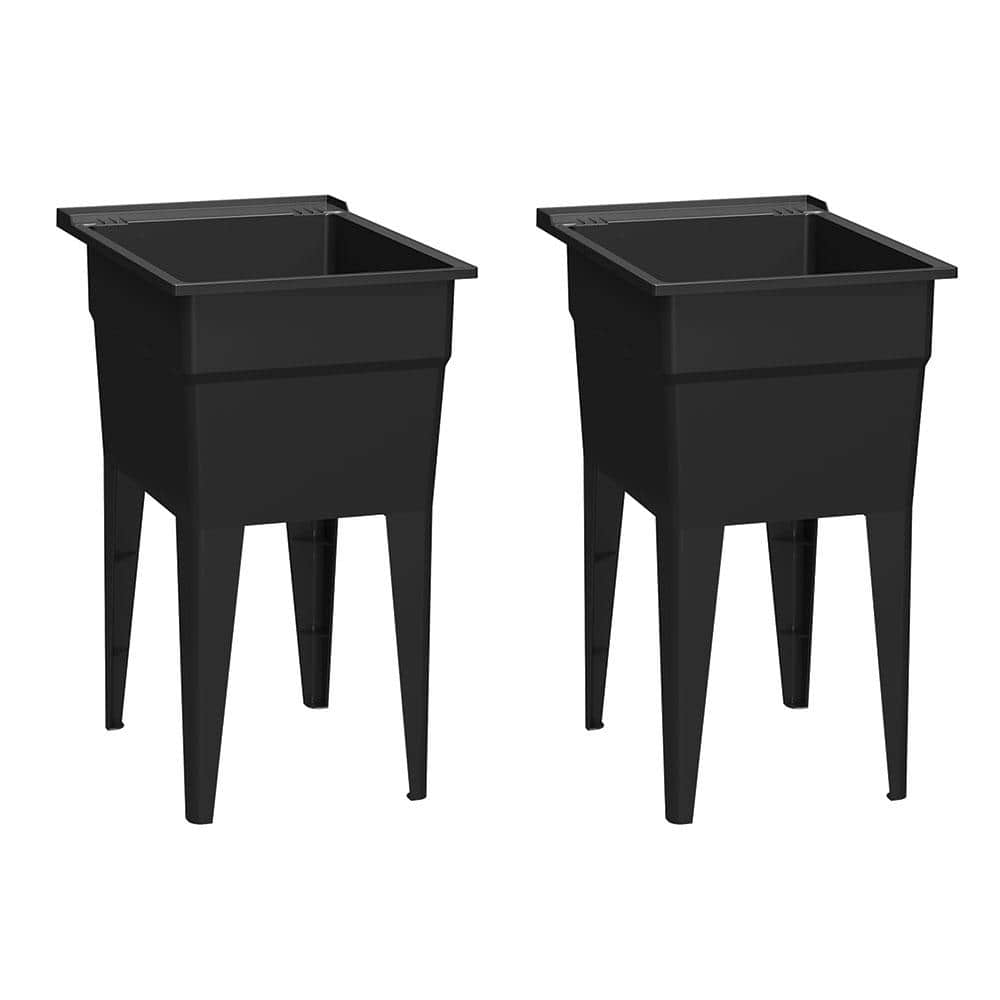 RUGGED TUB 18 in. x 24 in. Black Freestanding Utility/Laundry Sink (Pack of 2)
