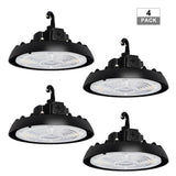 RUN BISON 10.4 in. Integrated UFO LED High Bay Light Fixture Garage Light, 4000/5000K, 21000 Lumens 0-Watt to 10-Volt (4-Pack)
