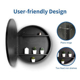 Runesay 24 in. W x 24 in. H LED Anti Fog Round Black Aluminum and Iron Recessed/Surface Mount Medicine Cabinet with Mirror