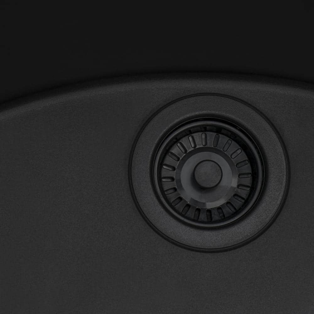 Ruvati epiRock 12 in. x 25 in. Drop-in Top Mount Laundry/Utility Sink, Charcoal Black
