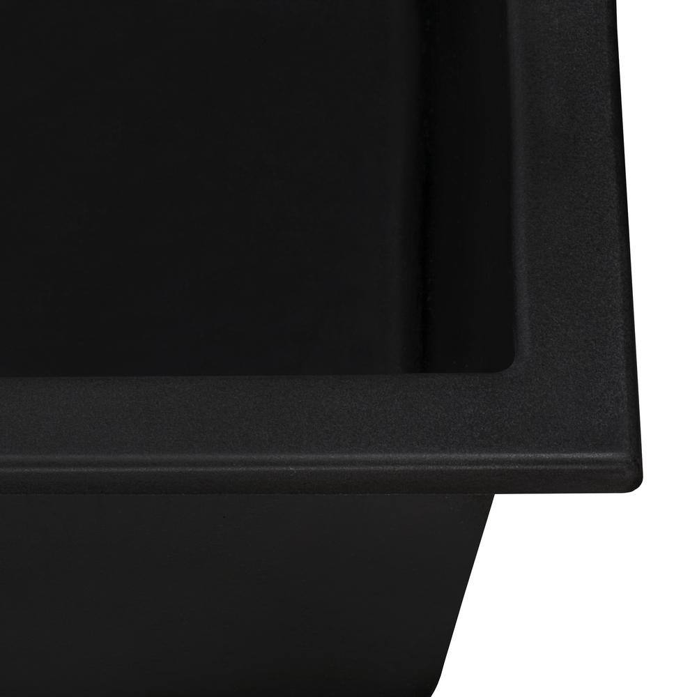 Ruvati epiRock 12 in. x 25 in. Drop-in Top Mount Laundry/Utility Sink, Charcoal Black