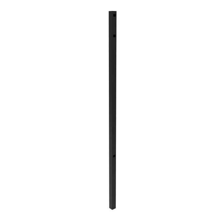 FORTRESS Athens 2-in x 2-in x 6.5-ft Gloss Black Aluminum Flat Top and Bottom Design Gate Post for Pool Application