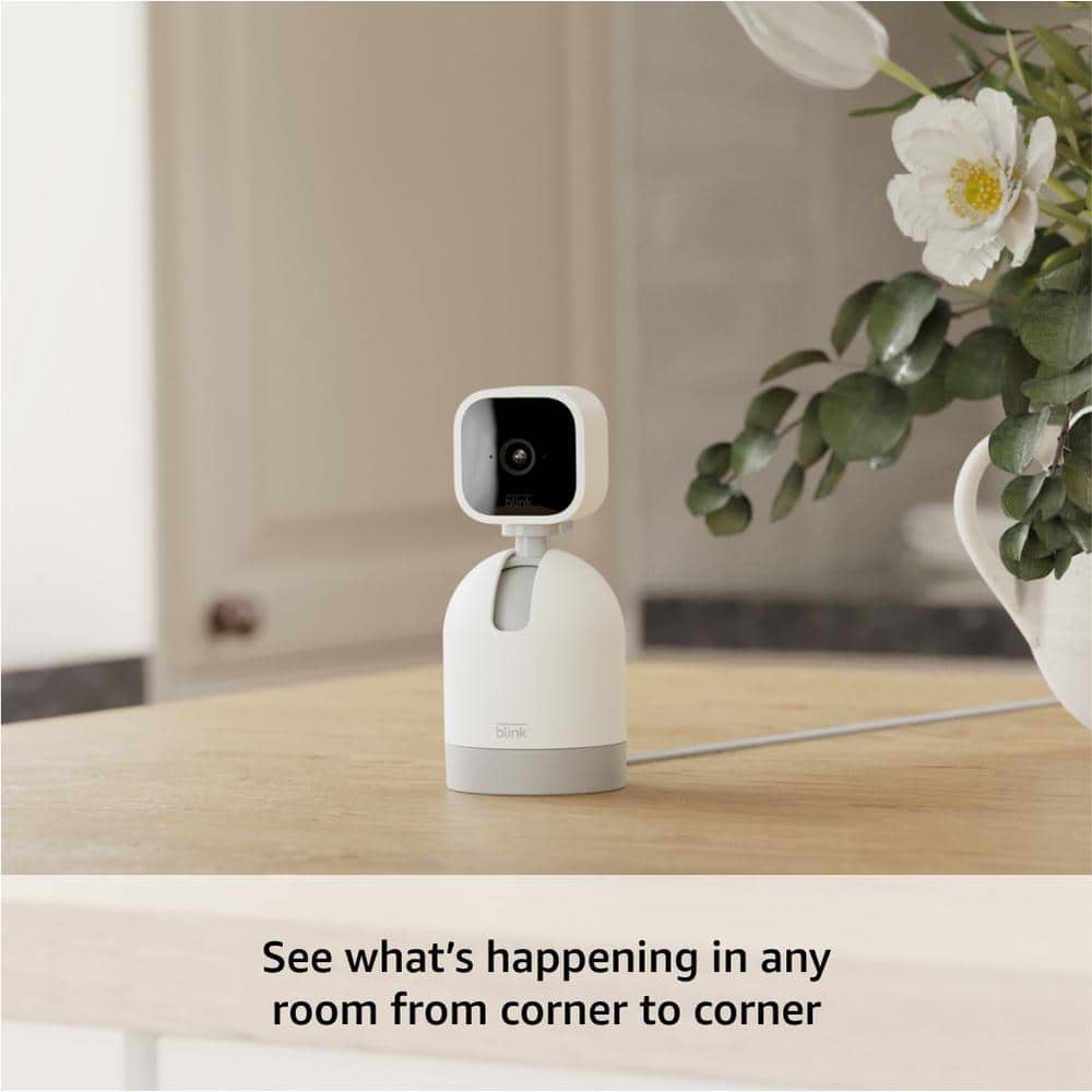 Blink Mini Pan Tilt Camera, Wired Indoor Black Rotating Plug In Smart Security Camera, 2-Way Audio, HD Video, Motion