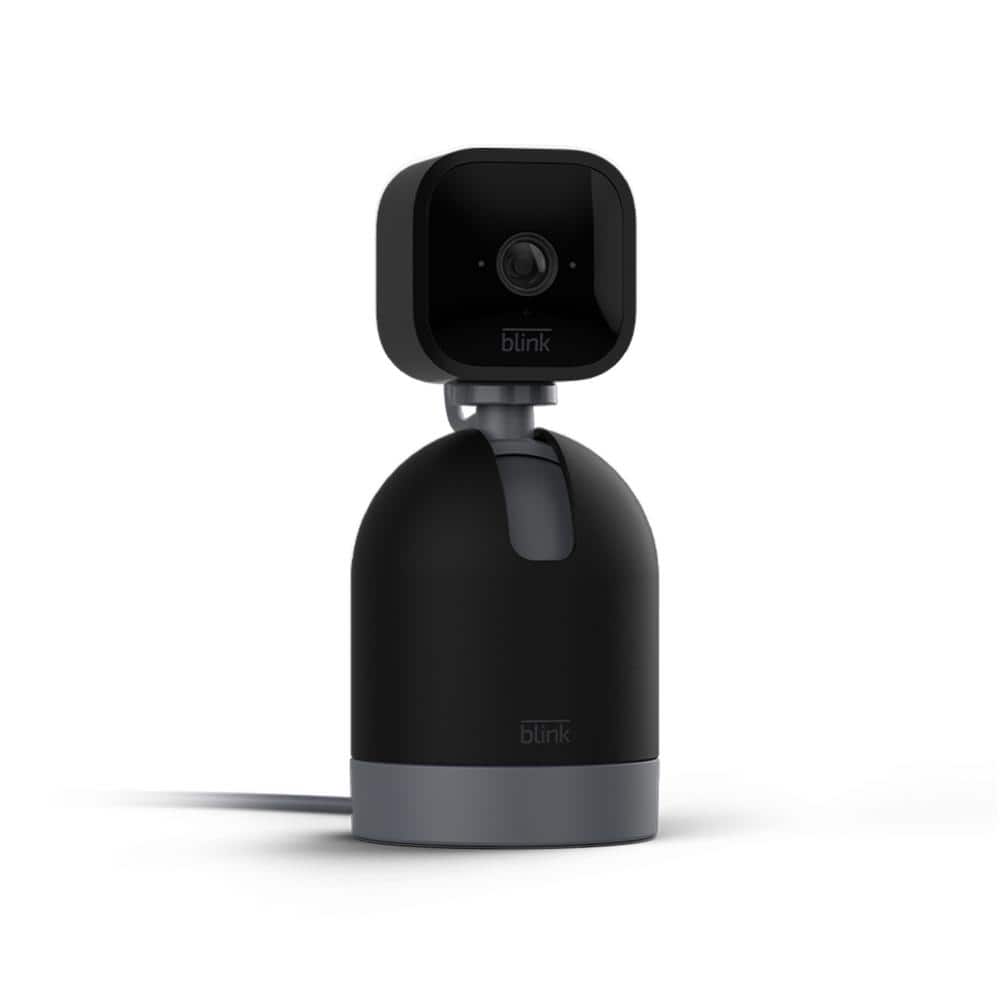 Blink Mini Pan Tilt Camera, Wired Indoor Black Rotating Plug In Smart Security Camera, 2-Way Audio, HD Video, Motion