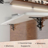 Billfish 8 in. L Black Steel Heavy Duty Floating Shelf Bracket (2 Pack)