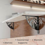 12 in. L Black Iron Heavy Duty Shelf Bracket (2-Pack)