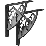 12 in. L Black Iron Heavy Duty Shelf Bracket (2-Pack)