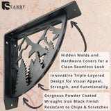 8 in. L Black Iron Heavy Duty Shelf Bracket (2-Pack)
