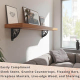 8 in. L Black Iron Heavy Duty Shelf Bracket (2-Pack)