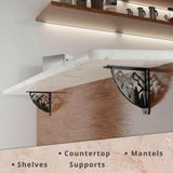 8 in. L Black Iron Heavy Duty Shelf Bracket (2-Pack)