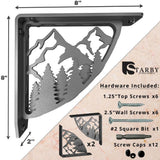 8 in. L Black Iron Heavy Duty Shelf Bracket (2-Pack)