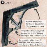 Folly 8 in. L Black Steel Heavy Duty Shelf Bracket (2-Pack)