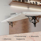 Folly 8 in. L Black Steel Heavy Duty Shelf Bracket (2-Pack)
