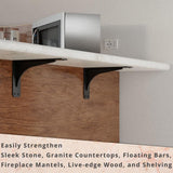 Gladiator 11 in. L Black Steel Heavy Duty Granite Shelf Bracket (2-Pack)
