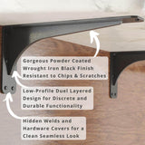 Gladiator 15 in. L Black Steel Heavy Duty Floating Shelf Bracket