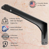 Gladiator 15 in. L Black Steel Heavy Duty Floating Shelf Bracket