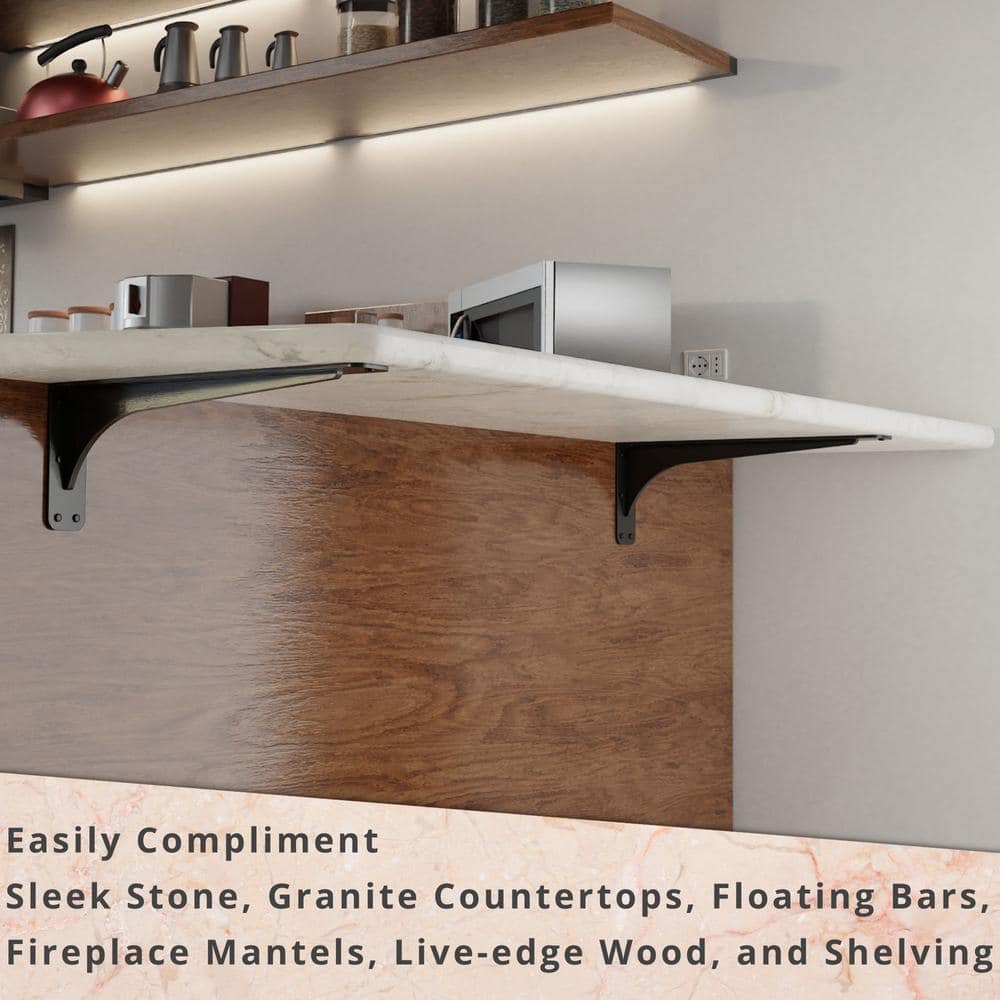 Gladiator 21 in. L Black Steel Heavy Duty Floating Shelf Bracket