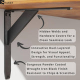 Jetstream 10 in. L Black Iron Heavy Duty Shelf Bracket (2-Pack)