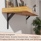Jetstream 10 in. L Black Iron Heavy Duty Shelf Bracket (2-Pack)