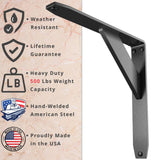 Jetstream 10 in. L Black Iron Heavy Duty Shelf Bracket (2-Pack)