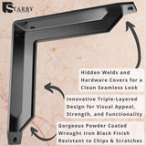 Lucca Designer 10 in. L Black Iron Decorative Heavy Duty Shelf Bracket (2-Pack)