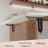Lucca Designer 10 in. L Black Iron Decorative Heavy Duty Shelf Bracket (2-Pack)