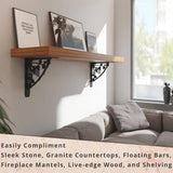 Madeira 12 in. L Black Iron Heavy Duty Shelf Bracket (2-Pack)