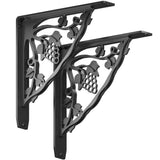 Madeira 12 in. L Black Iron Heavy Duty Shelf Bracket (2-Pack)