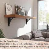 Ravenel Designer 10 in. L Black Iron Heavy Duty Shelf Bracket (2-Pack)