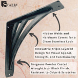 Ravenel Designer 10 in. L Black Iron Heavy Duty Shelf Bracket (2-Pack)