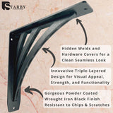 Ravenel Designer 10 in. L Black Iron Heavy Duty Shelf Bracket (2-Pack)