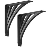 Ravenel Designer 10 in. L Black Iron Heavy Duty Shelf Bracket (2-Pack)