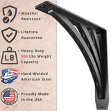 Ravenel Designer 10 in. L Black Iron Heavy Duty Shelf Bracket (2-Pack)