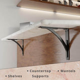 Sullivan 12 in. L Black Iron Heavy Duty Shelf Bracket (2-Pack)