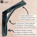 Sullivan 8 in. L Black Iron Heavy Duty Shelf Bracket (2-Pack)