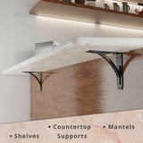 Sullivan 8 in. L Black Iron Heavy Duty Shelf Bracket (2-Pack)