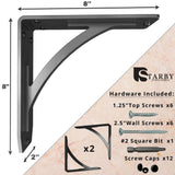 Sullivan 8 in. L Black Iron Heavy Duty Shelf Bracket (2-Pack)