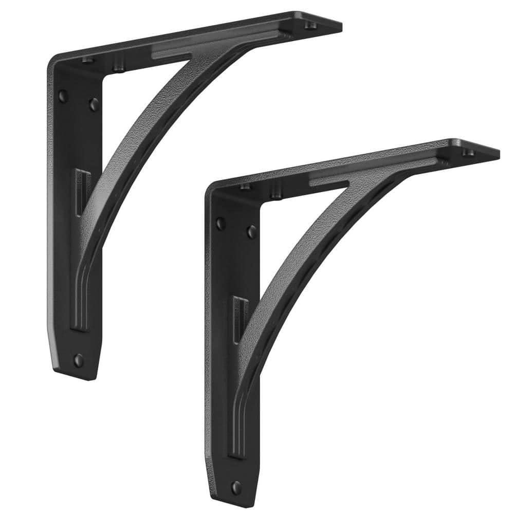 Sullivan 8 in. L Black Iron Heavy Duty Shelf Bracket (2-Pack)