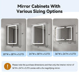 Simple Project 20 in. W x 30 in. H Rectangular Aluminum Light Medicine Cabinet with Mirror, Defogging, Mounted Recessed or Surface