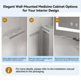Simple Project 20 in. W x 30 in. H Rectangular Aluminum Light Medicine Cabinet with Mirror, Defogging, Mounted Recessed or Surface