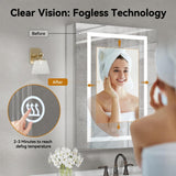 Simple Project 20 in. W x 30 in. H Rectangular Aluminum Light Medicine Cabinet with Mirror, Defogging, Mounted Recessed or Surface