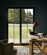 Pella Lifestyle 72-in x 80-in 4-9/16-in Dual-Pane White Wood Sliding Left-Hand Double Patio Door