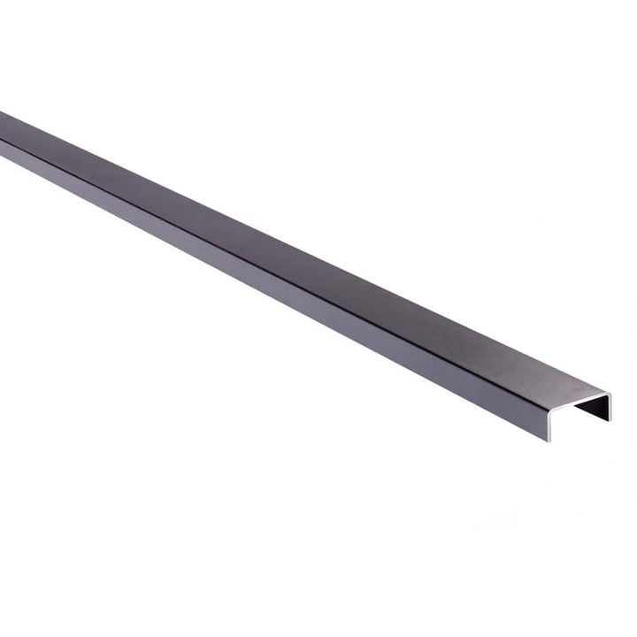 Slipfence 3 in. x 2 in. x 92.5 in. Black Aluminum Cap Rail for the Top of Slip Fence Vertical Fence System