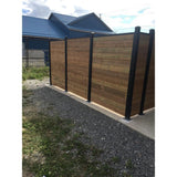 Slipfence 3 in. x 3 in. x 76 in. Black Powder Coated Aluminum Surface Mount Fence Post Includes Post Cap
