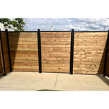 Slipfence 3 in. x 3 in. x 76 in. Black Powder Coated Aluminum Surface Mount Fence Post Includes Post Cap