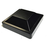 Slipfence 3 in. x 3 in. x 76 in. Black Powder Coated Aluminum Surface Mount Fence Post Includes Post Cap