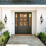 Krosswood Doors 36 in. x 80 in. Farmhouse 3/4 Lite Black Stain Douglas Fir Prehung Front Door