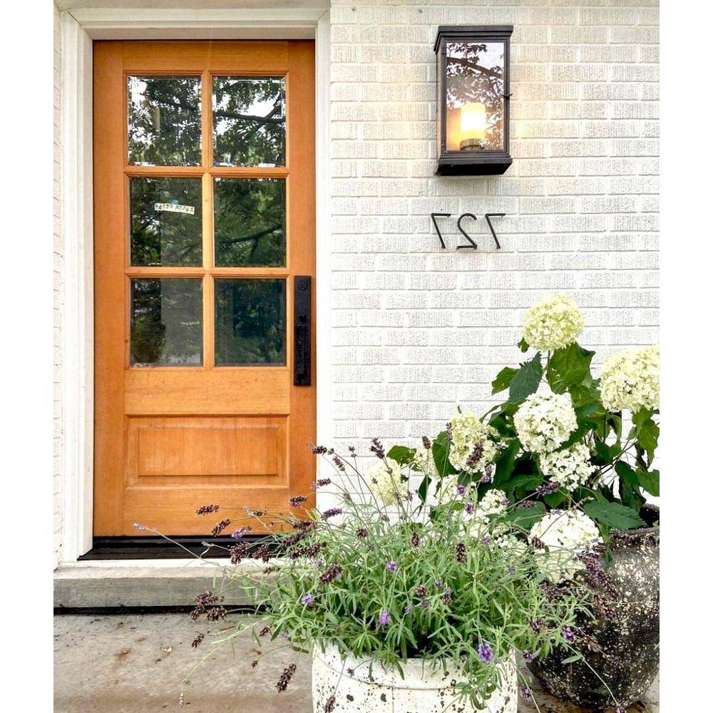 Krosswood Doors 36 in. x 80 in. Left-Hand 3/4 6-Lite Beveled Glass Black Stain Douglas Fir Prehung Front Door with Double Sidelites