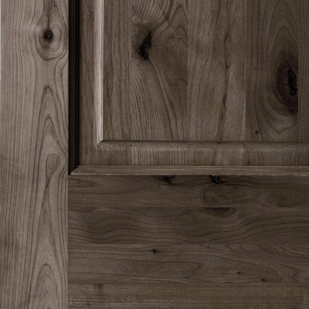 Krosswood Doors 30 in. x 80 in. Knotty Alder 2 Panel Right-Hand/Inswing Black Stain Wood Prehung Front Door