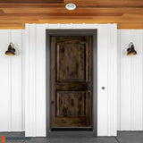 Krosswood Doors 36 in. x 80 in. Knotty Alder 2-Panel Left-Hand Inswing Black Stain Prehung Wood Front Door